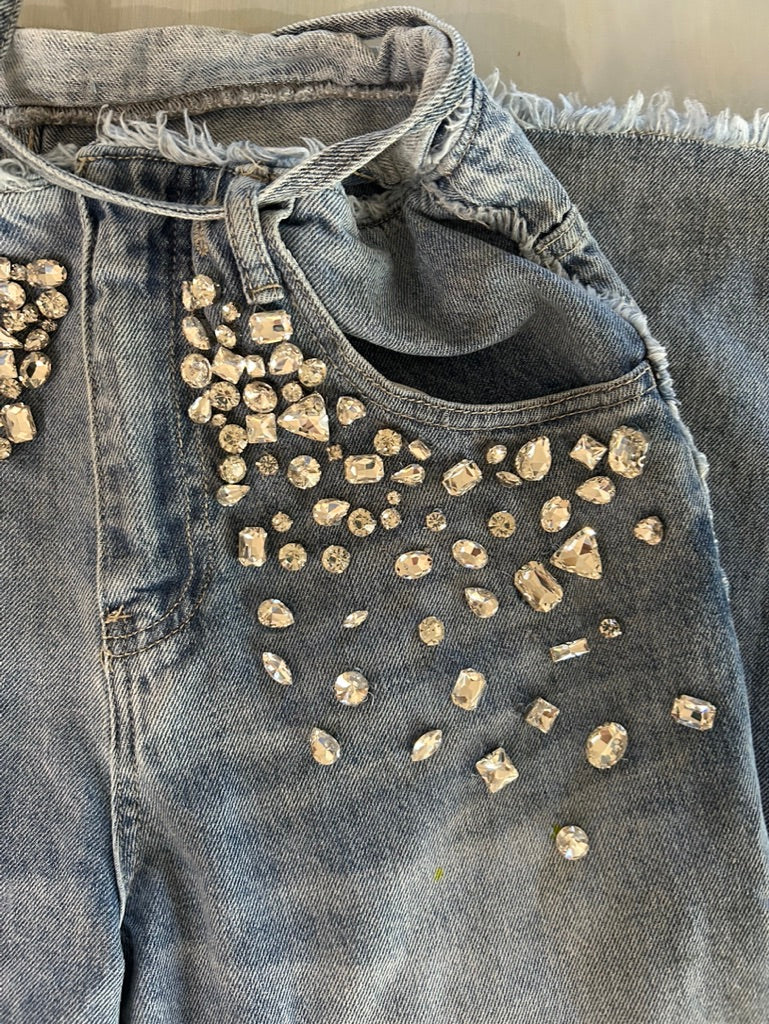 Upscaled Rhinestone Jeans - Alice & Olivia Dupe