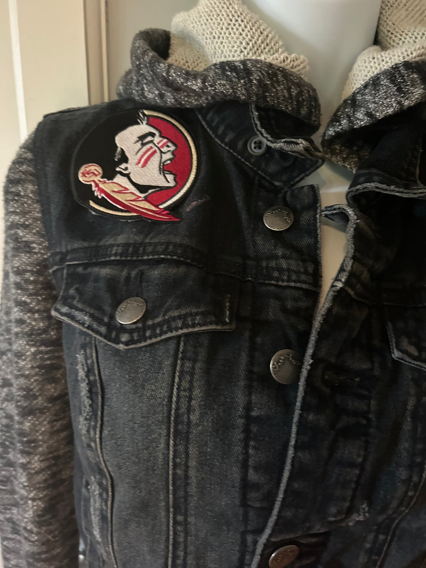 Floridas State Black Denim Hoodie