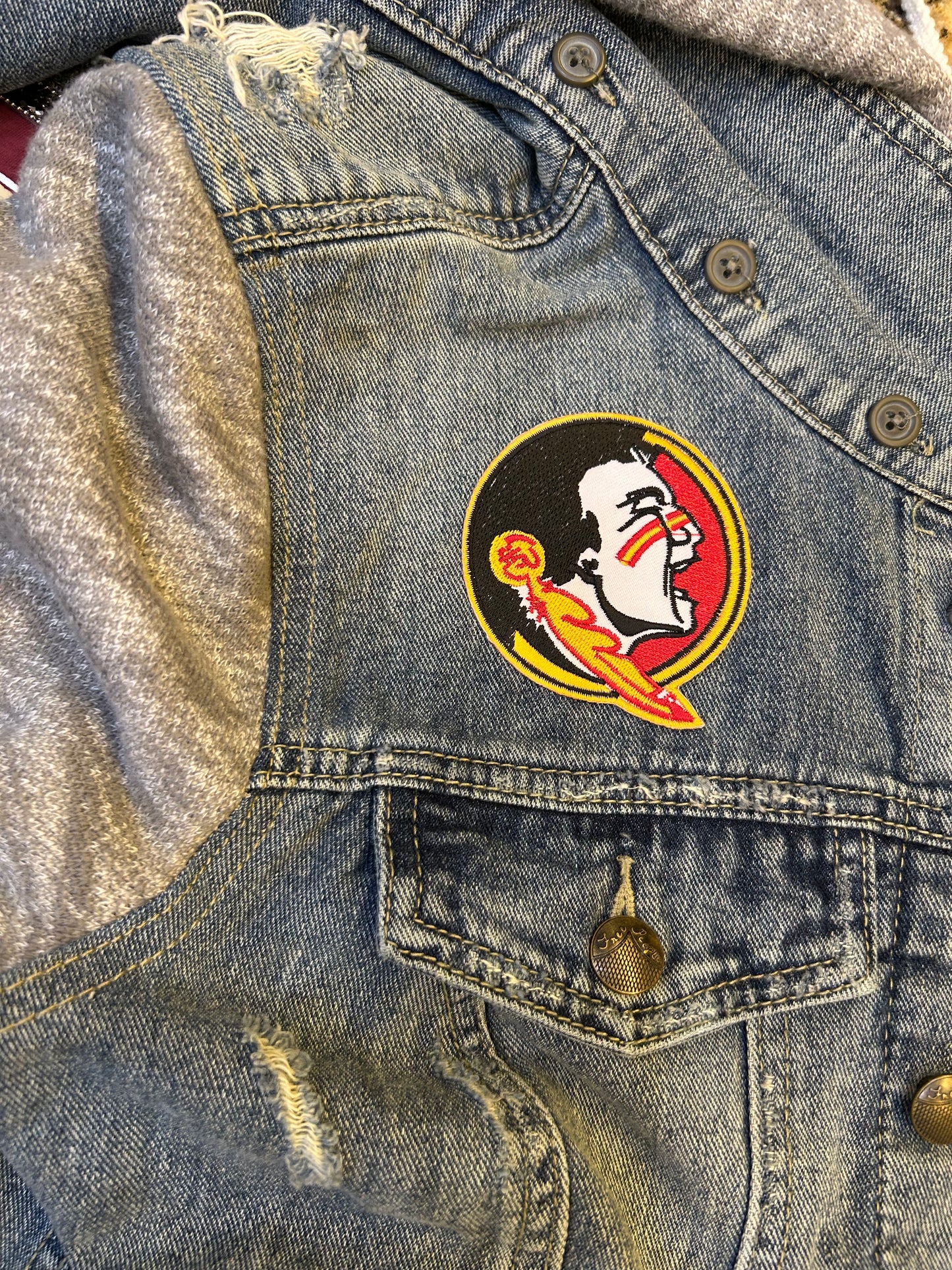Florida State Grey Hoodie Up-Cycled Jacket