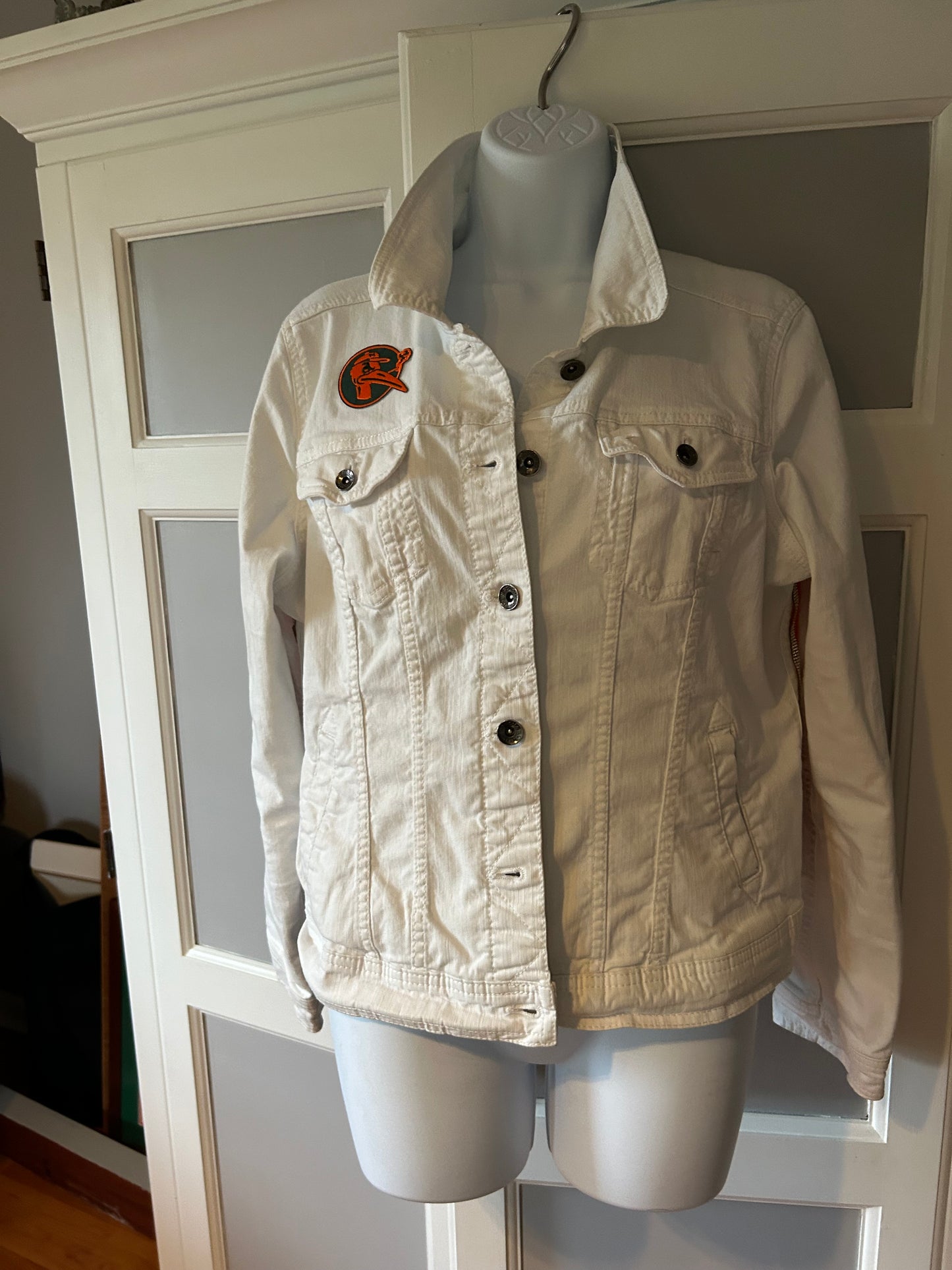 University of Miami vintage up-cycled denim jacket