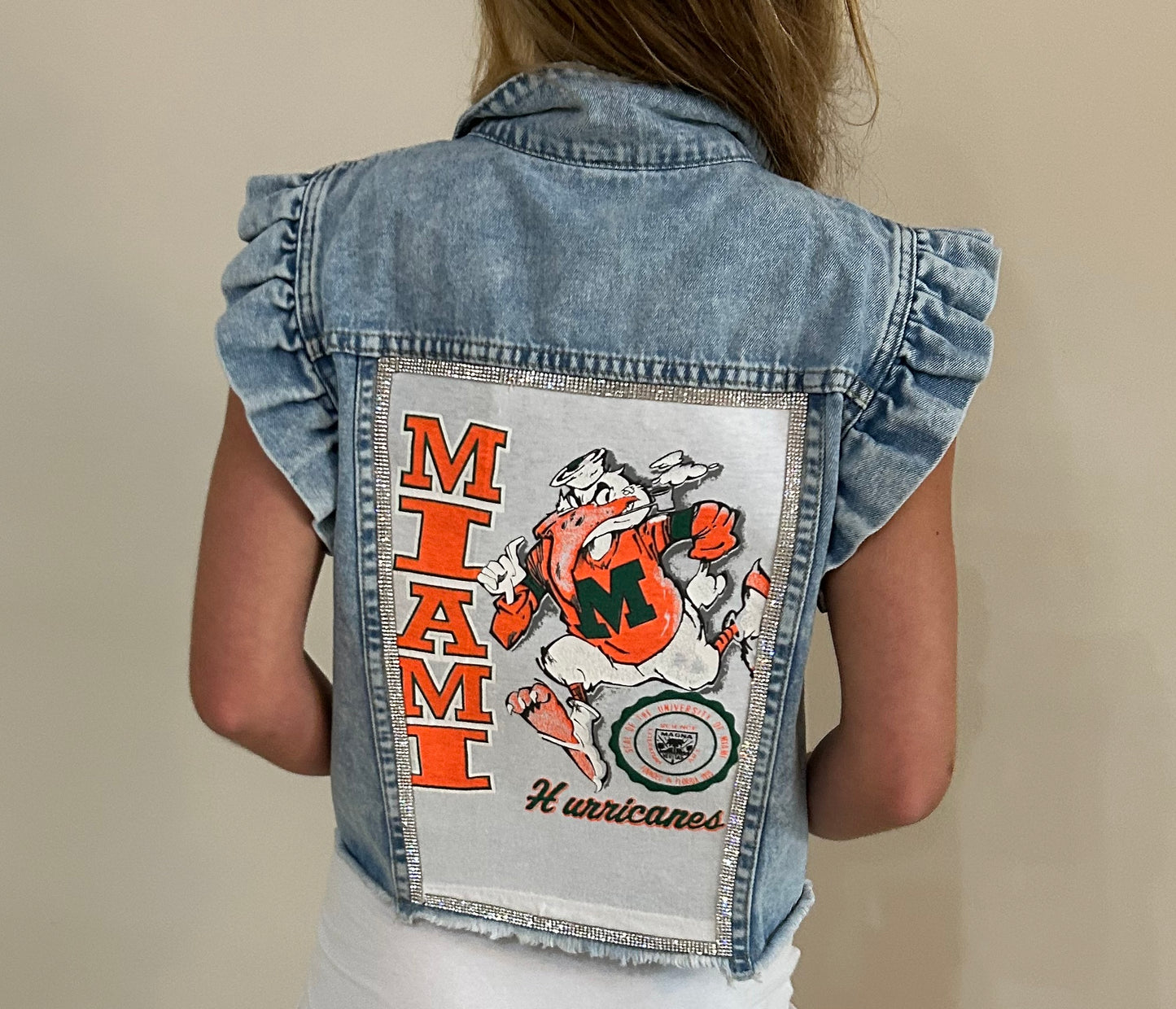 Miami Hurricanes Ruffle Denim Vest