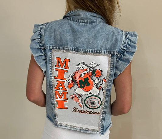Miami Hurricanes Ruffle Denim Vest