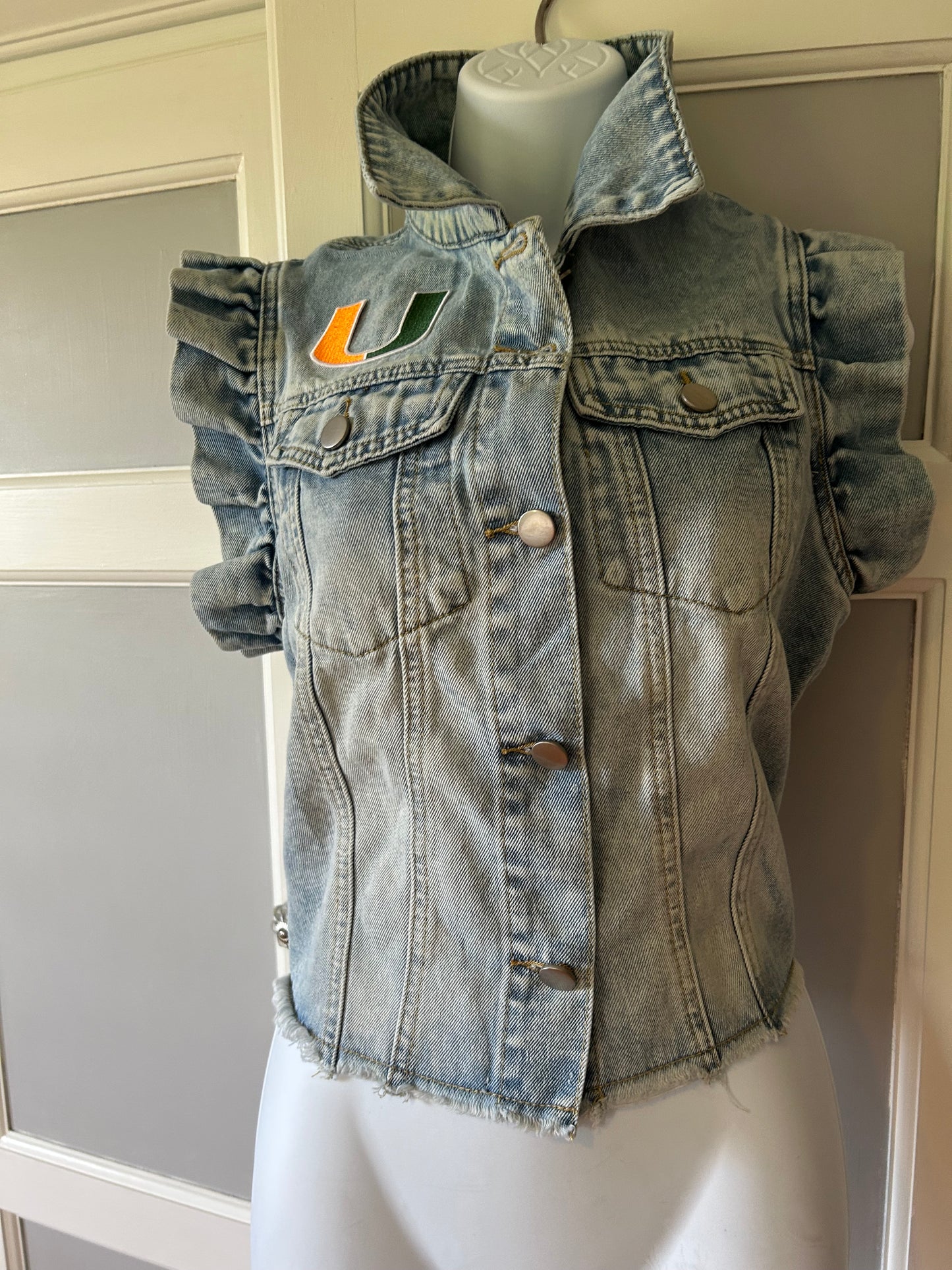 Miami Hurricanes Ruffle Denim Vest