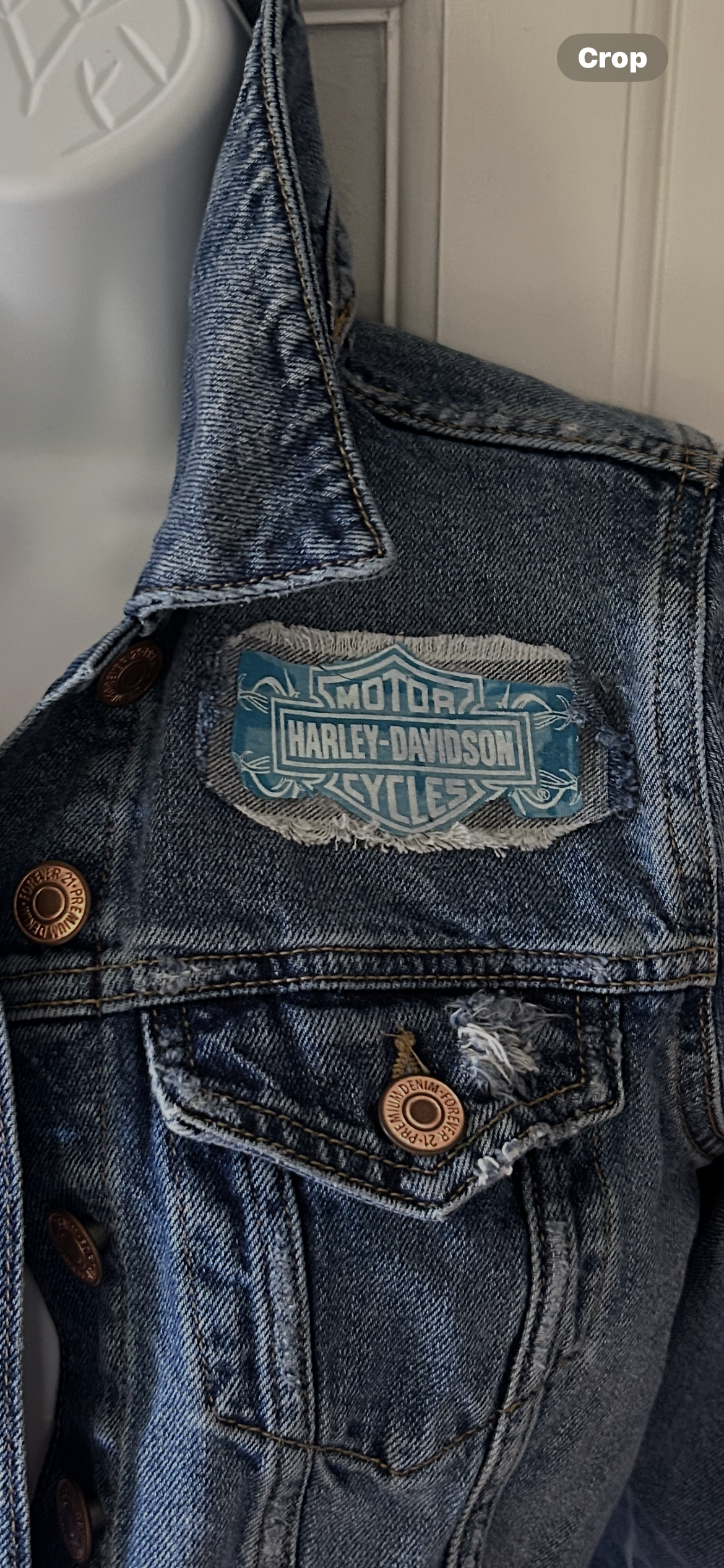 Harley Davidson up-cycled denim jacket