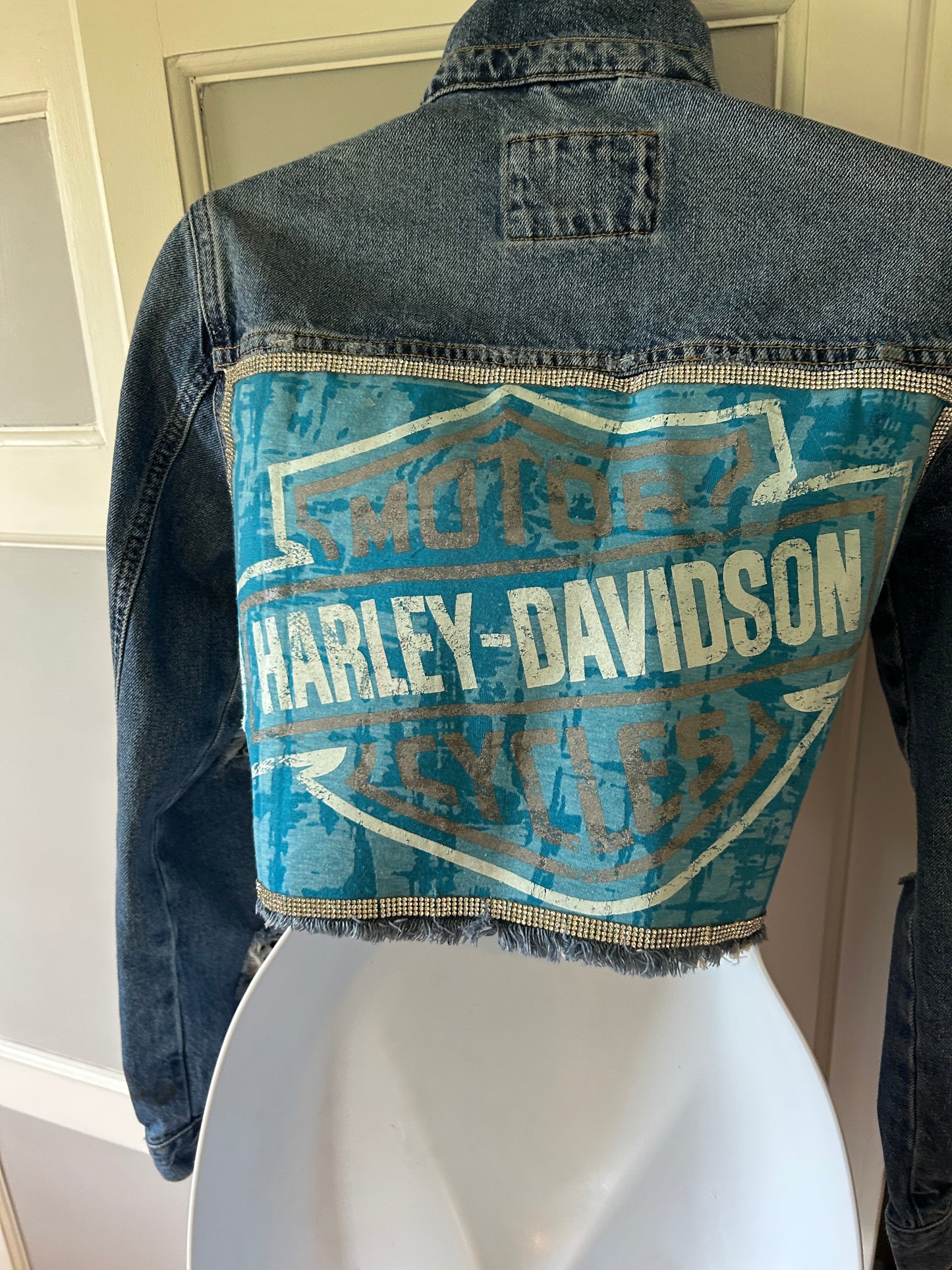 Harley Davidson up-cycled denim jacket