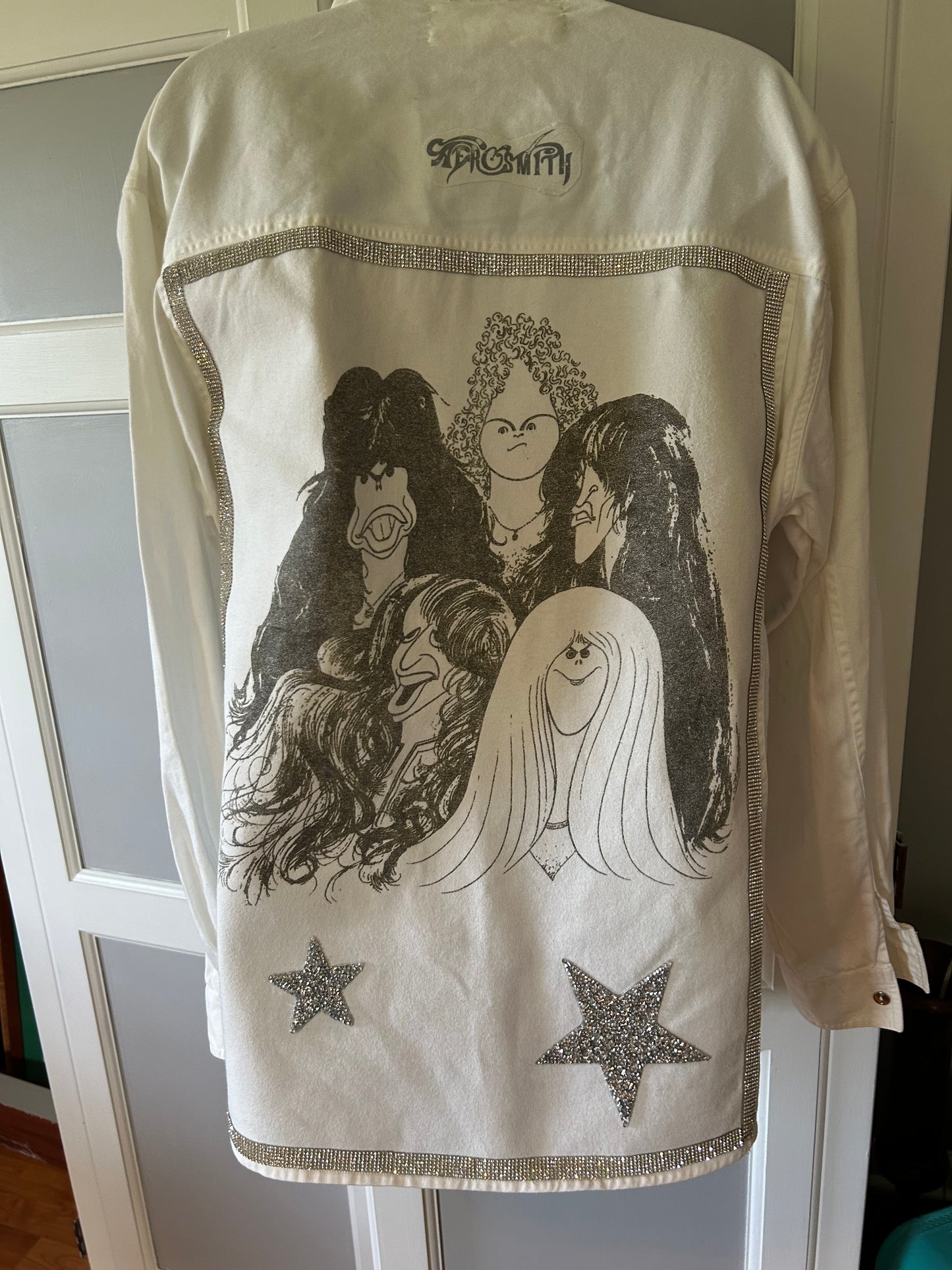 Aerosmith Inspired White Denim Jacket