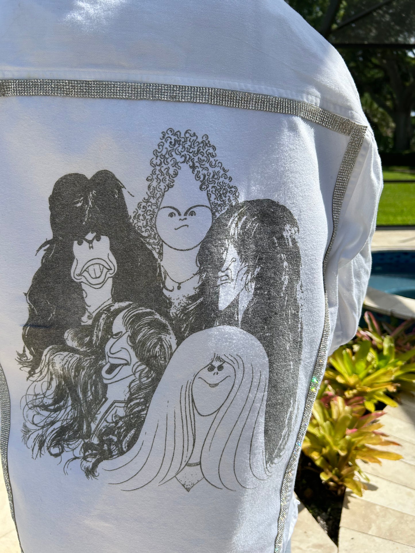 Aerosmith Inspired White Denim Jacket