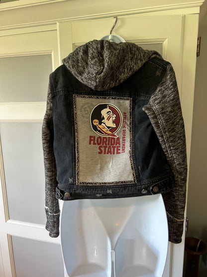 Floridas State Black Denim Hoodie