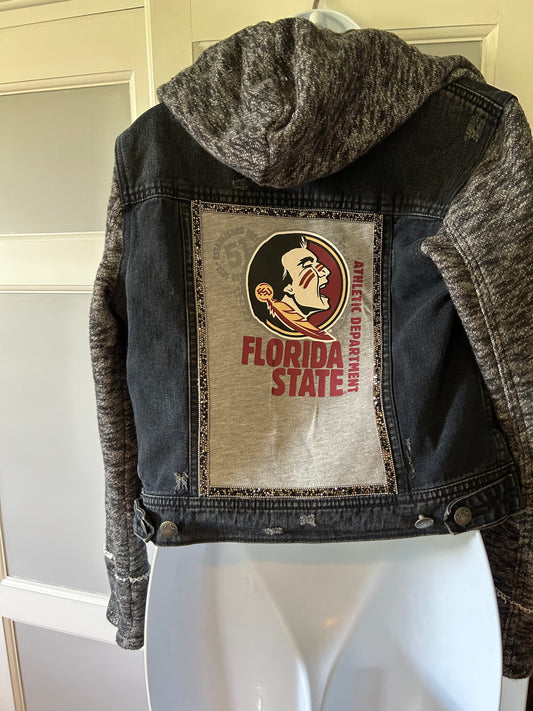 Floridas State Black Denim Hoodie