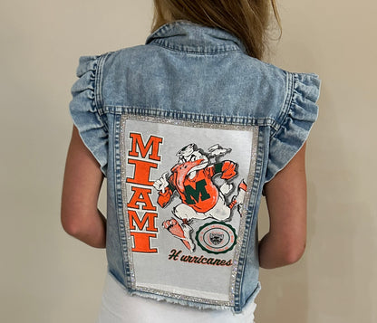Miami Hurricanes Ruffle Denim Vest