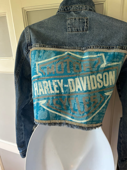 Harley Davidson up-cycled denim jacket