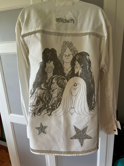 Aerosmith Inspired White Denim Jacket