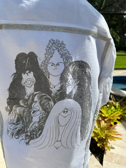 Aerosmith Inspired White Denim Jacket