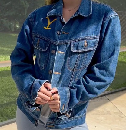 Yellowstone Train Station Denim Jacket