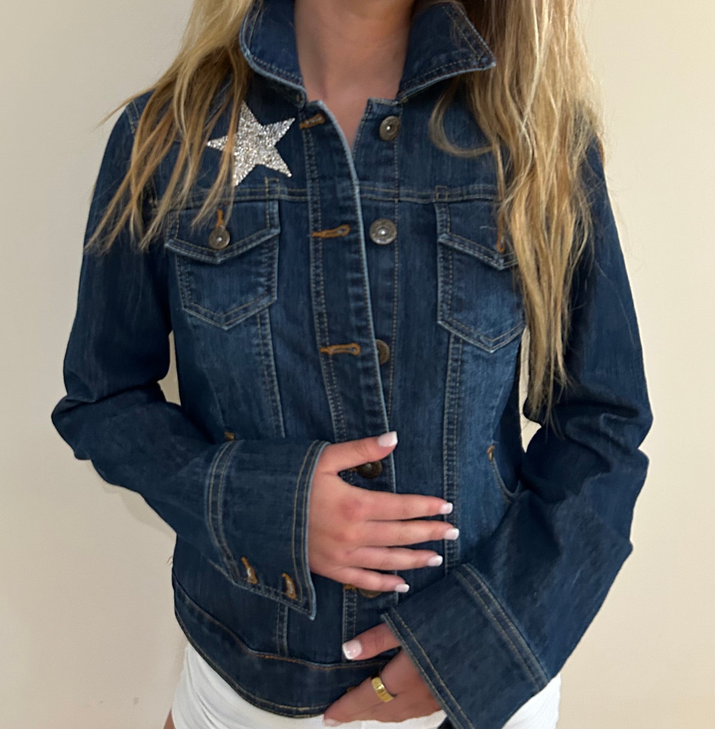USA Patriotism Americal Flag Denim Jacket