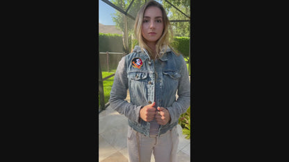 Florida State Grey Hoodie Up-Cycled Jacket