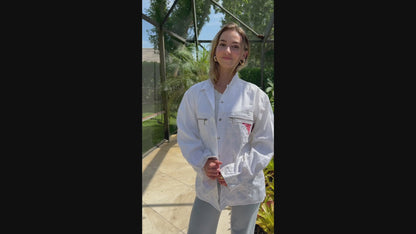 Aerosmith Inspired White Denim Jacket