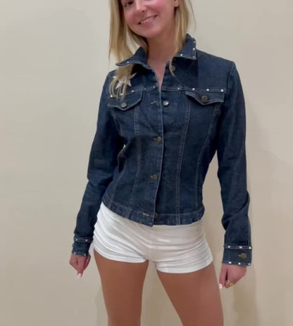 USA Patriotism Americal Flag Denim Jacket