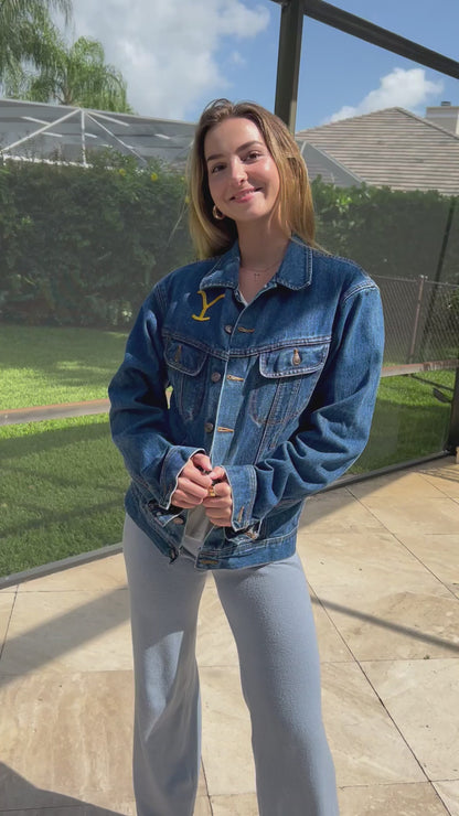 Yellowstone Train Station Denim Jacket